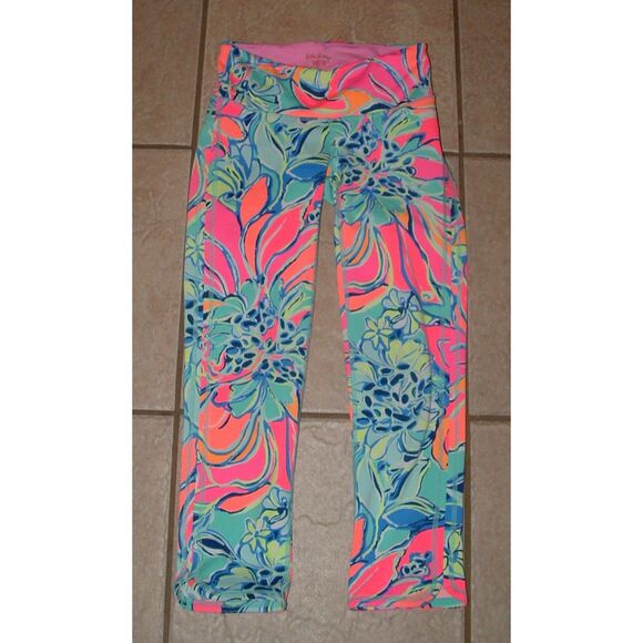 Lilly Pulitzer Pants - LILLY PULITZER Bright Colorful Sz XXS Stretchy Cropped Leggings Media Pocket